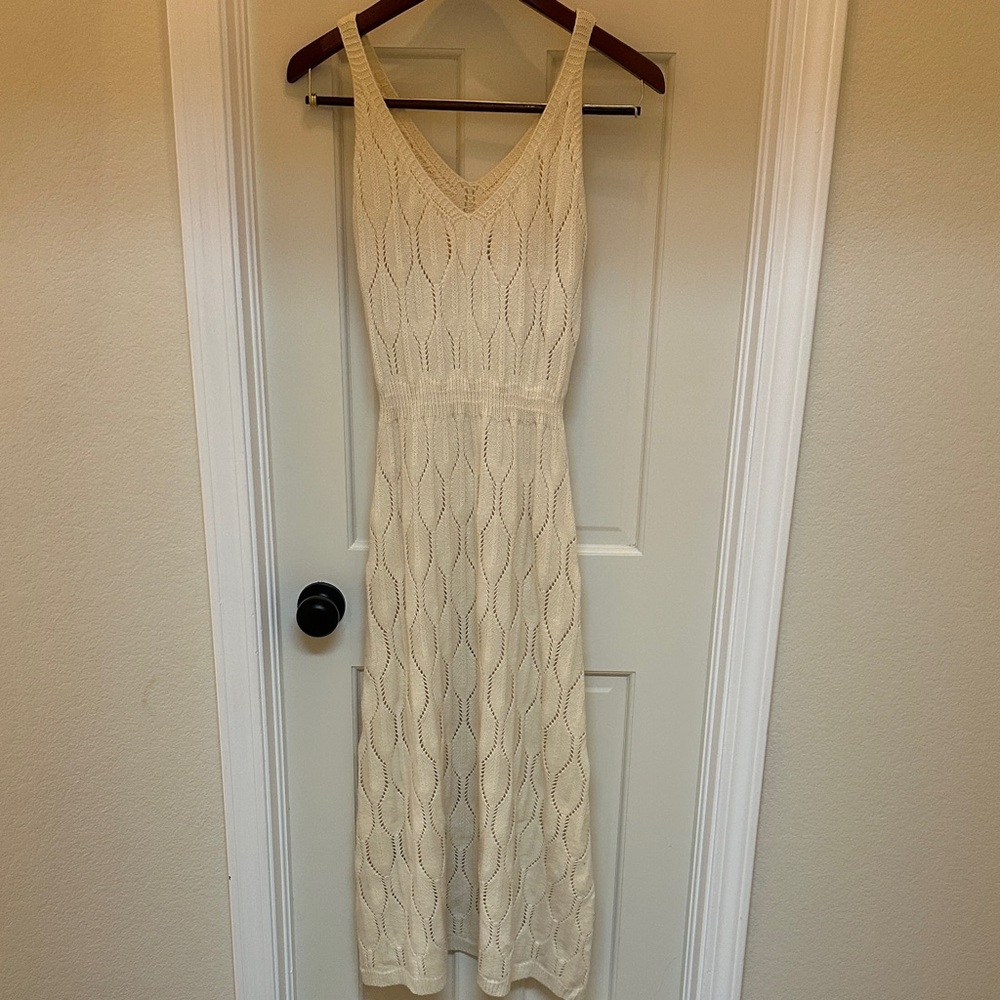 NWT Boho Cream Sleeveless Midi Dress